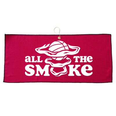 All The Smoke Funny Basketball Podcast Large Microfiber Waffle Golf Towel