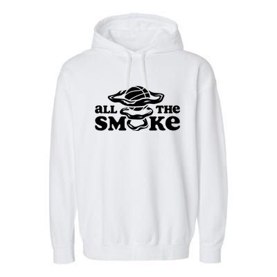 All The Smoke Funny Basketball Podcast Garment-Dyed Fleece Hoodie