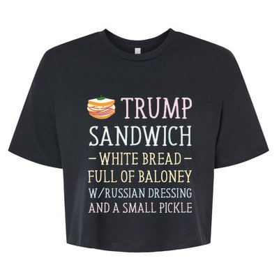 Anti Trump Sandwich Sign Funny Bella+Canvas Jersey Crop Tee