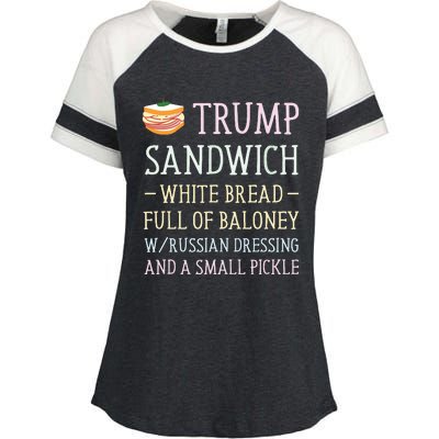 Anti Trump Sandwich Sign Funny Enza Ladies Jersey Colorblock Tee