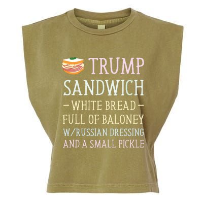 Anti Trump Sandwich Sign Funny Garment-Dyed Women's Muscle Tee