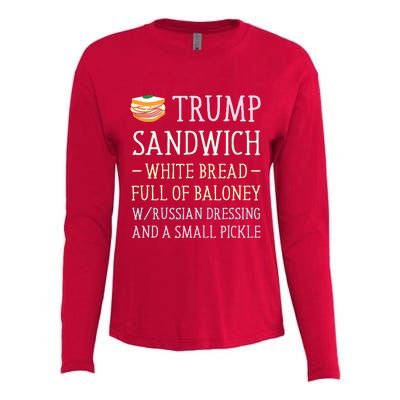 Anti Trump Sandwich Sign Funny Womens Cotton Relaxed Long Sleeve T-Shirt