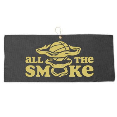 All The Smoke Funny Basketball Podcast Large Microfiber Waffle Golf Towel