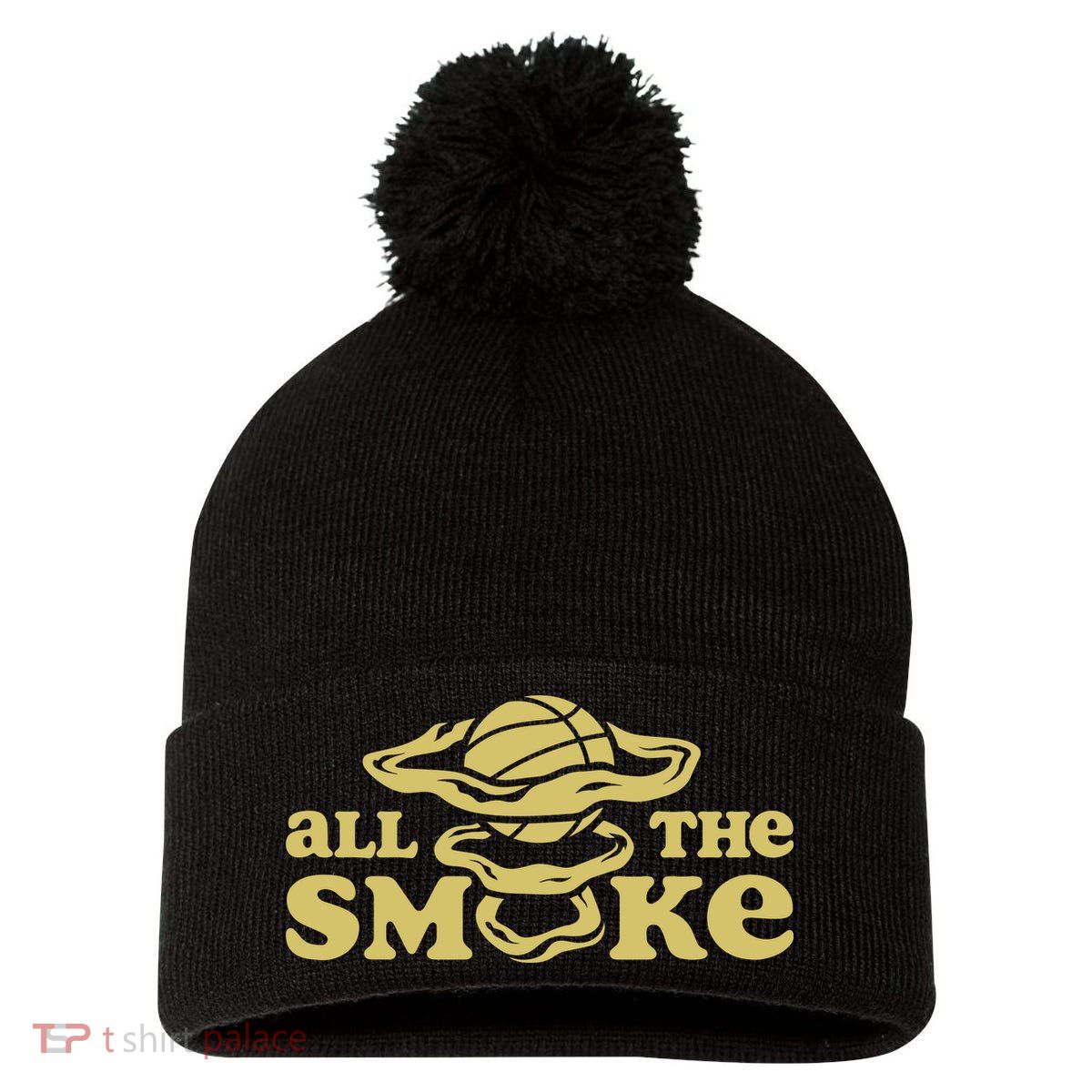 All The Smoke Funny Basketball Podcast Pom Pom 12in Knit Beanie