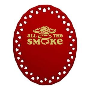 All The Smoke Funny Basketball Podcast Ceramic Oval Ornament