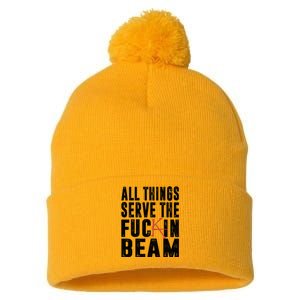 All Things Serve The Fuckin Beam Pom Pom 12in Knit Beanie