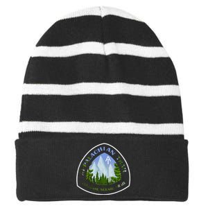 Appalachian Trail Scenic Mountain Views Striped Beanie with Solid Band