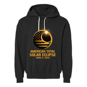 American Total Solar Eclipse April 8 2024 Totality Astronomy Garment-Dyed Fleece Hoodie