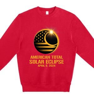 American Total Solar Eclipse April 8 2024 Totality Astronomy Premium Crewneck Sweatshirt