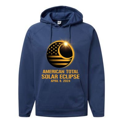 American Total Solar Eclipse April 8 2024 Totality Astronomy Performance Fleece Hoodie