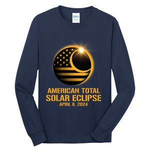 American Total Solar Eclipse April 8 2024 Totality Astronomy Tall Long Sleeve T-Shirt