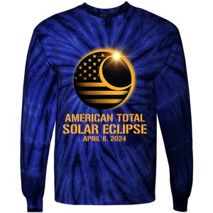 American Total Solar Eclipse April 8 2024 Totality Astronomy Tie-Dye Long Sleeve Shirt