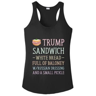 Anti Trump Sandwich Sign Funny Ladies PosiCharge Competitor Racerback Tank