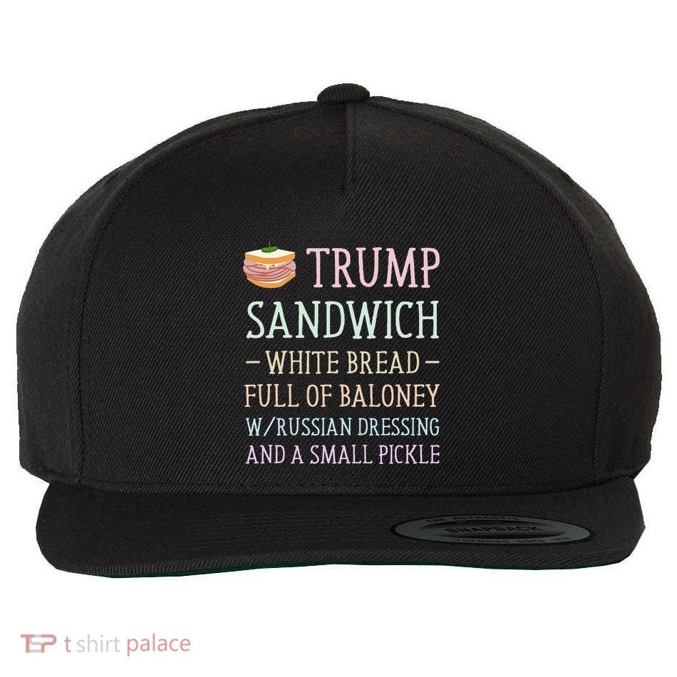 Anti Trump Sandwich Sign Funny Wool Snapback Cap