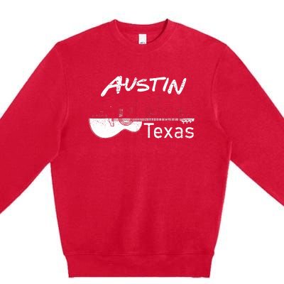 Austin Texas Souvenir Guitar Music Lover Austin Premium Crewneck Sweatshirt