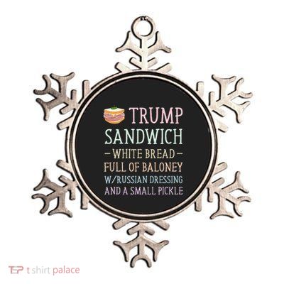 Anti Trump Sandwich Sign Funny Metallic Star Ornament
