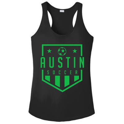 Austin Texas Soccer  Futbol Jersey Kit Badge Match Ladies PosiCharge Competitor Racerback Tank