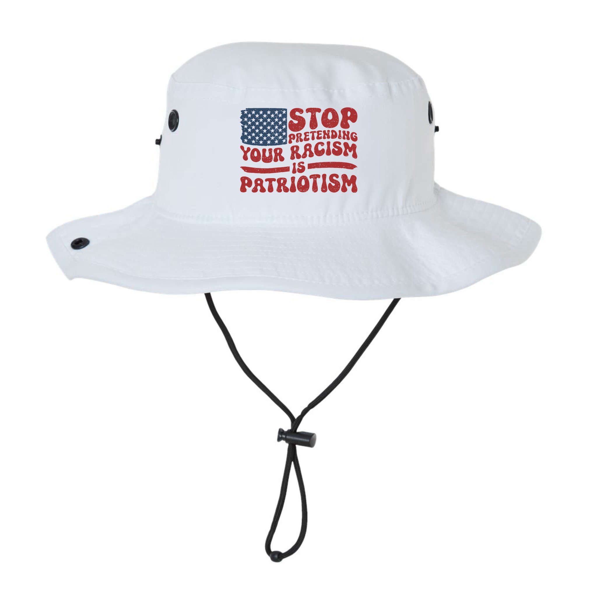 Anti Trump Stop Pretending Your Racism Is Patriotism Bucket Hat