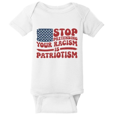Anti Trump Stop Pretending Your Racism Is Patriotism Baby Bodysuit