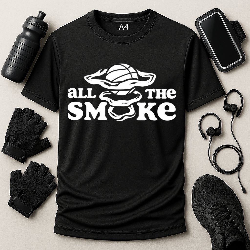 All The Smoke Funny Basketball Podcast Cooling Performance Crew T-Shirt