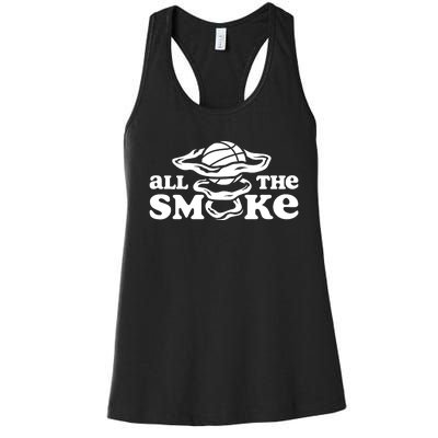 All The Smoke Funny Basketball Podcast Women's Racerback Tank