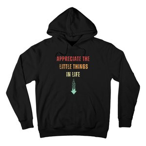 Appreciate The Small Things In Life Funny Arrow Sarcasm Pun Hoodie