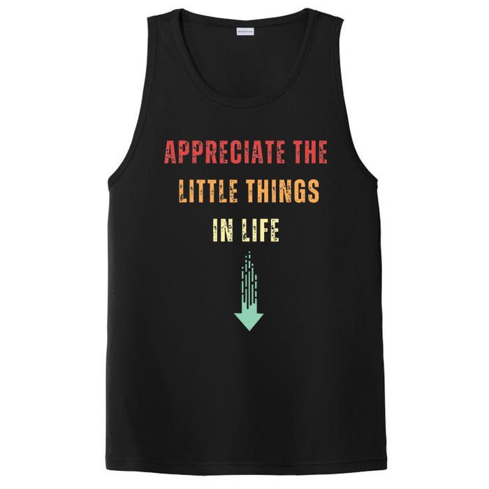 Appreciate The Small Things In Life Funny Arrow Sarcasm Pun PosiCharge Competitor Tank