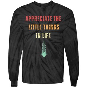 Appreciate The Small Things In Life Funny Arrow Sarcasm Pun Tie-Dye Long Sleeve Shirt