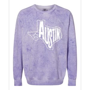 Austin Texas State Retro Outline Map Colorblast Crewneck Sweatshirt