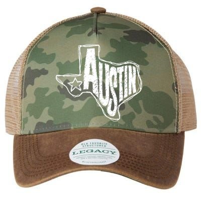 Austin Texas State Retro Outline Map Legacy Tie Dye Trucker Hat