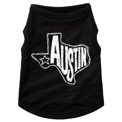 Austin Texas State Retro Outline Map Doggie Tank