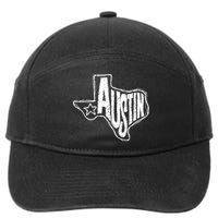 Austin Texas State Retro Outline Map 7-Panel Snapback Hat