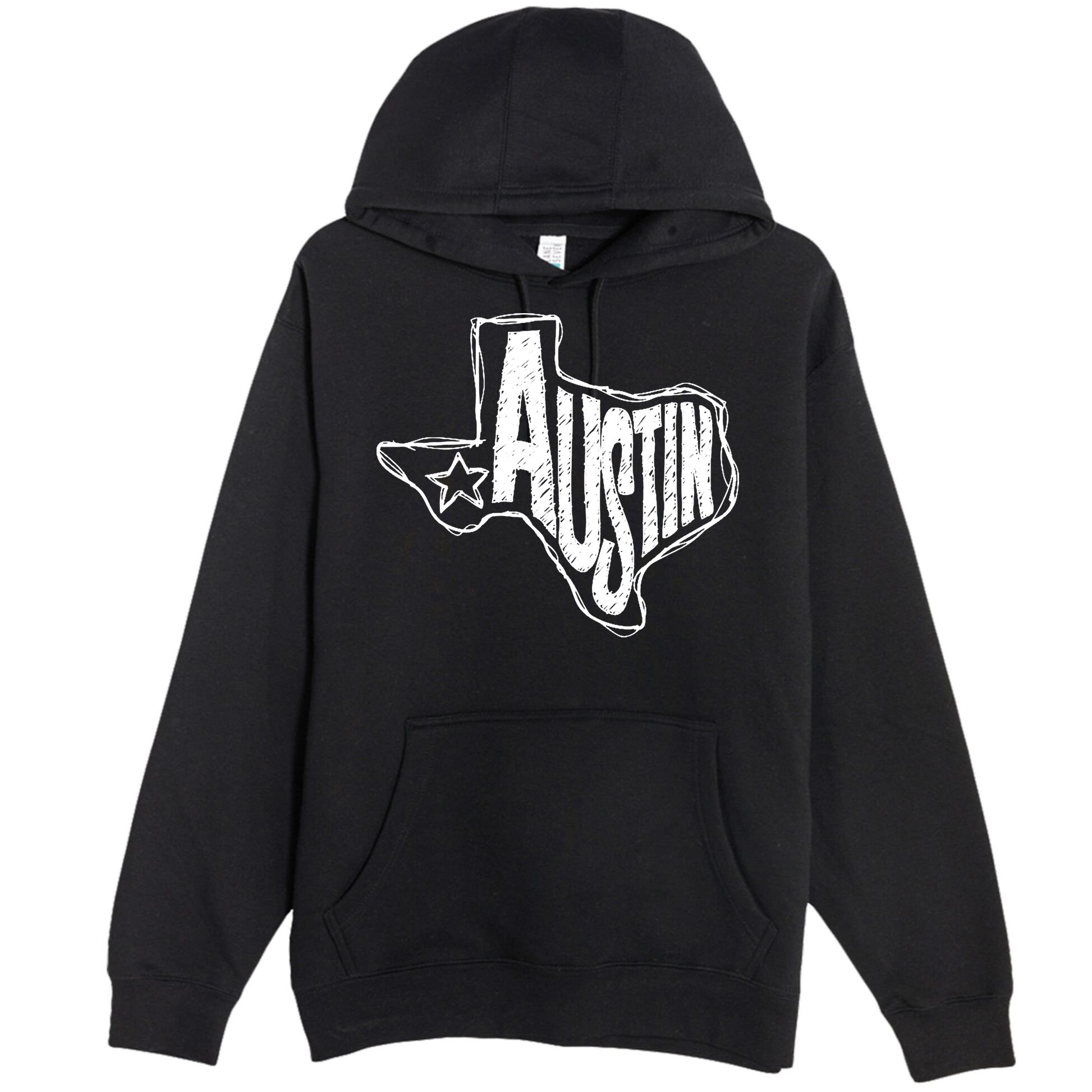 Austin Texas State Retro Outline Map Premium Pullover Hoodie