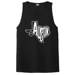 Austin Texas State Retro Outline Map PosiCharge Competitor Tank