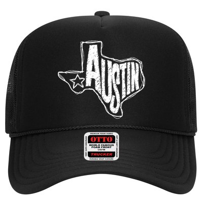Austin Texas State Retro Outline Map Trucker Hat