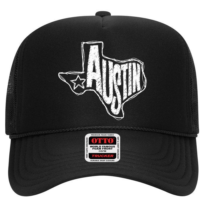 Austin Texas State Retro Outline Map Hat