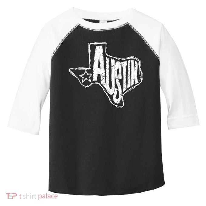 Austin Texas State Retro Outline Map Toddler Fine Jersey T-Shirt