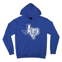 Austin Texas State Retro Outline Map Hoodie