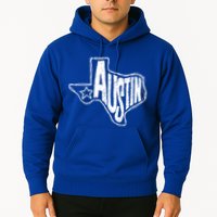 Austin Texas State Retro Outline Map Hoodie