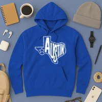 Austin Texas State Retro Outline Map Hoodie