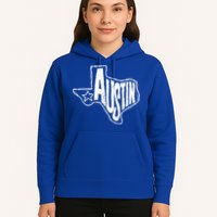 Austin Texas State Retro Outline Map Hoodie