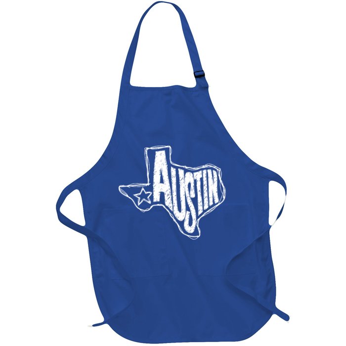 Austin Texas State Retro Outline Map Apron