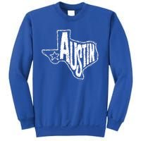 Austin Texas State Retro Outline Map Sweatshirt