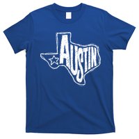 Austin Texas State Retro Outline Map T-Shirt