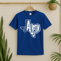 Austin Texas State Retro Outline Map T-Shirt