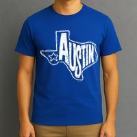 Austin Texas State Retro Outline Map T-Shirt
