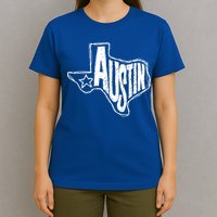 Austin Texas State Retro Outline Map T-Shirt