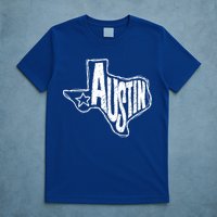 Austin Texas State Retro Outline Map T-Shirt
