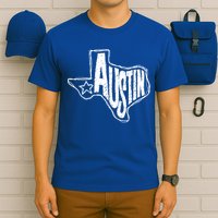 Austin Texas State Retro Outline Map T-Shirt