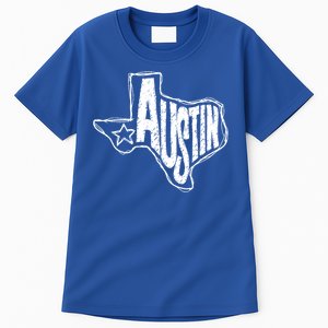 Austin Texas State Retro Outline Map Tall T-Shirt